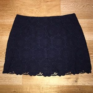 Lilly Pulitzer Navy Eyelet Skirt Size 0